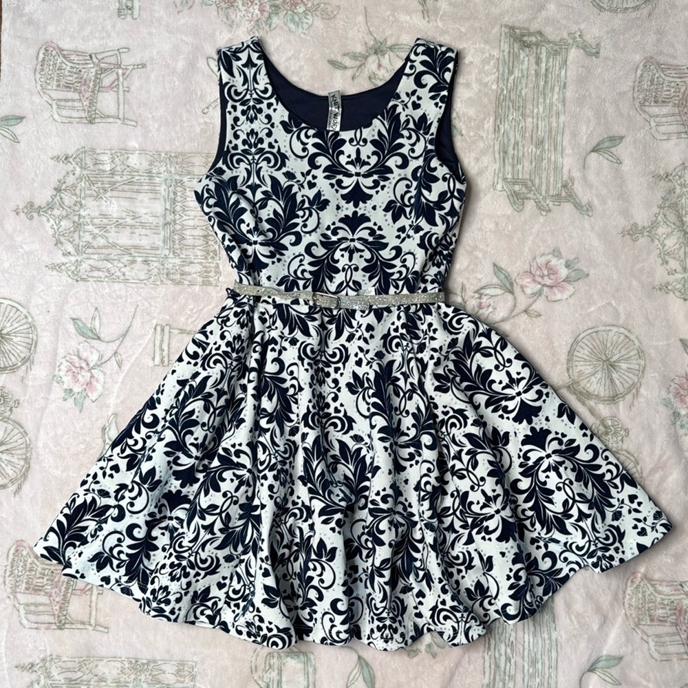 Elegant Blue and White Kids Dress